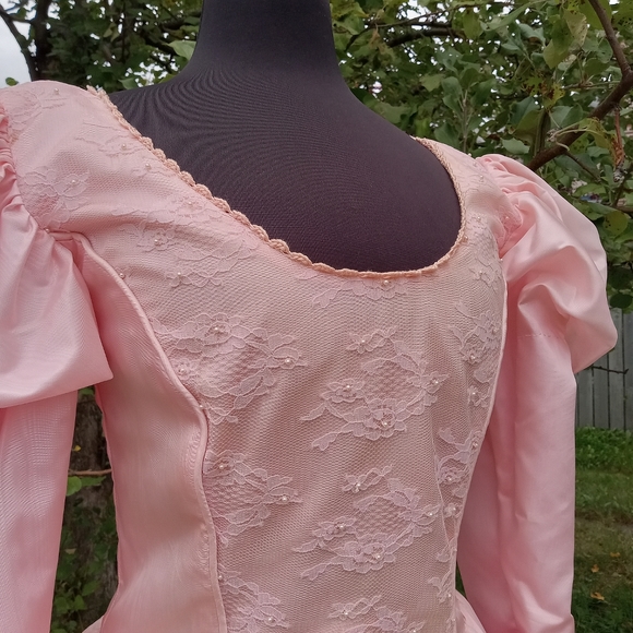 Vintage 1950s formal hand beaded pink  princess or Glinda good witch dress - Picture 3 of 8